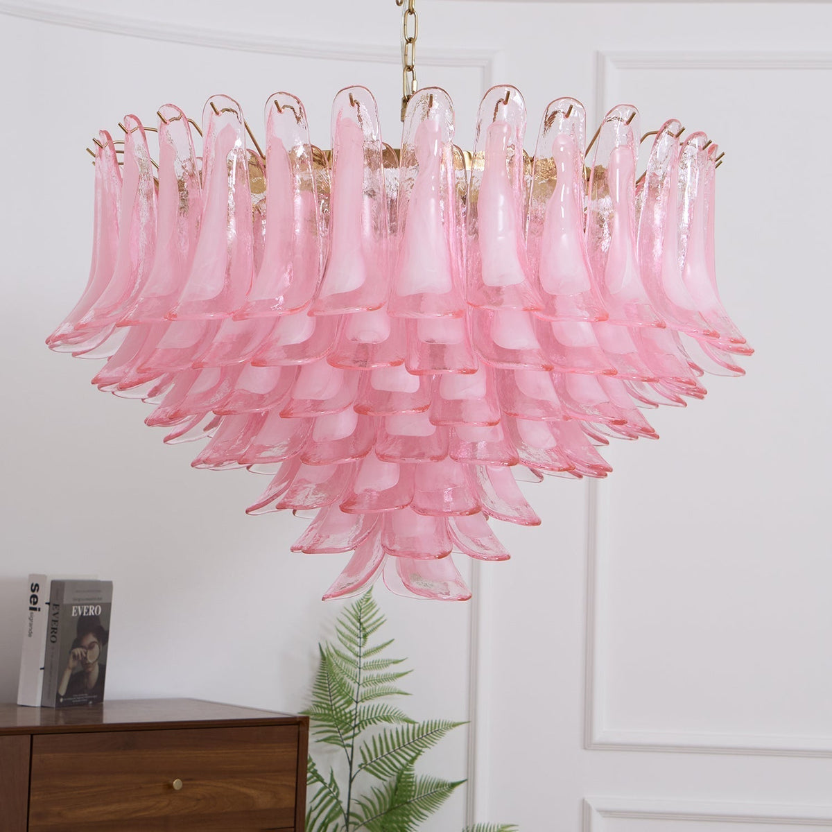 Evenae Lustre en Verre Rose Pâle Élégant