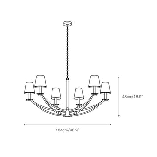 Ulfuvyd Moderne Minimaliste Tissu Métal Lustre
