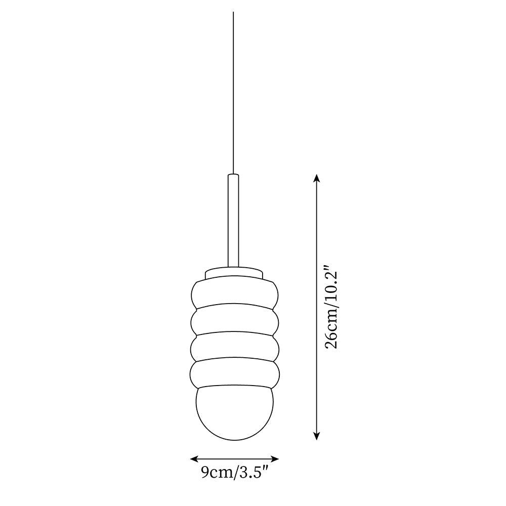 Pendant Light Ribbed Ceramic Brass Midcentury-Neutral Decor