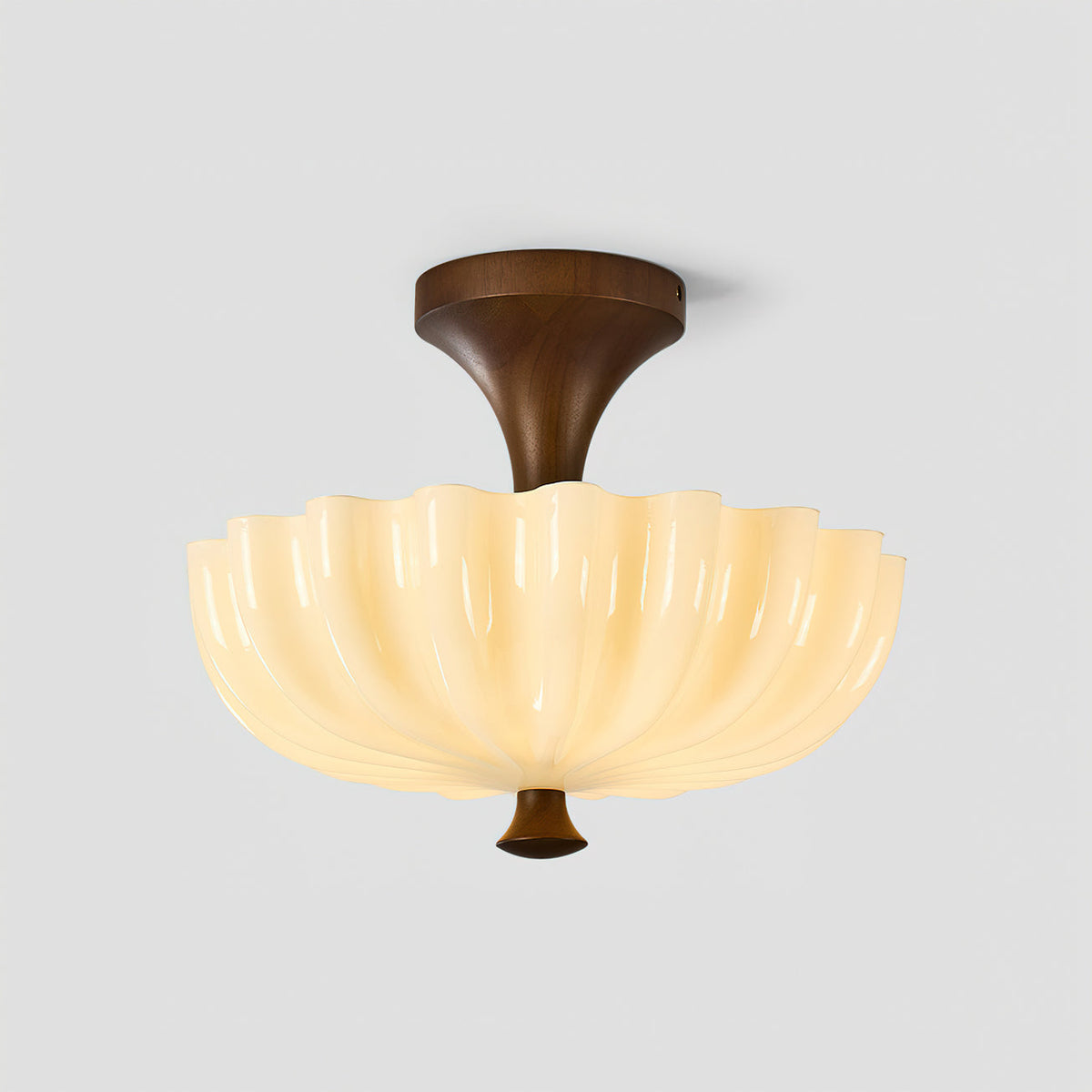 The walnut color finish option of the Bofea Ceiling Lamp.