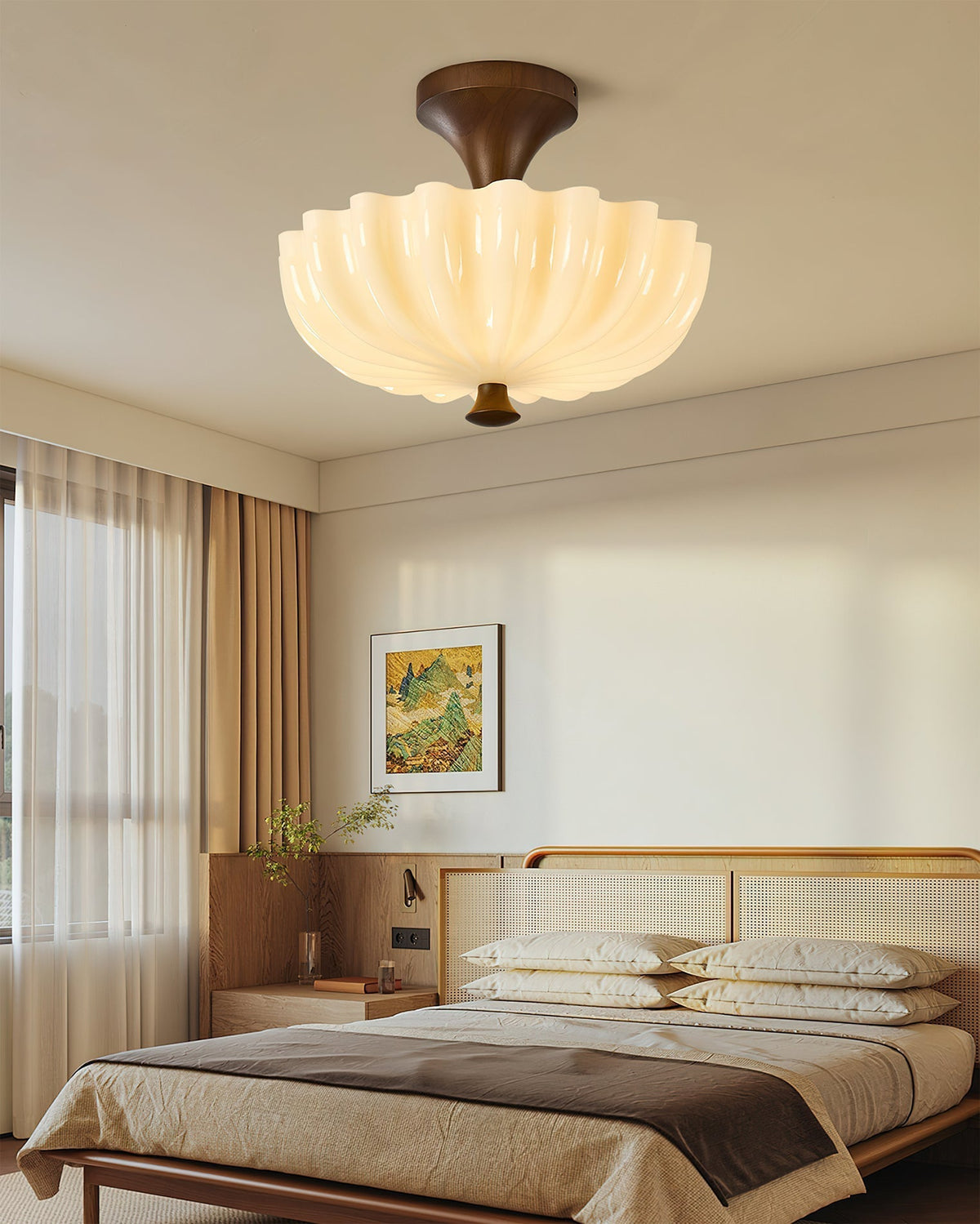 The Bofea Ceiling Lamp viewed from below, highlighting its symmetrical design.