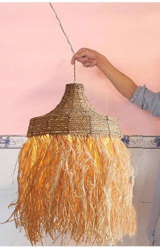 Bohemian Raffia Pendant Light-Neutral Decor