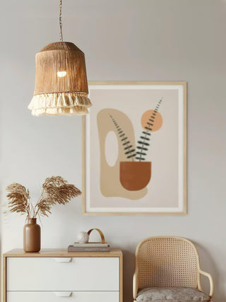 Lustra Suspension Lampe à Franges en Coton pour Salon