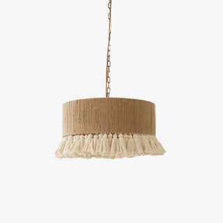 Lustra Suspension Lampe à Franges en Coton pour Salon