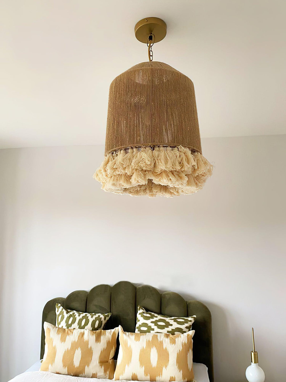 Bastilia Suspension Lampe à Franges en Coton pour Salon