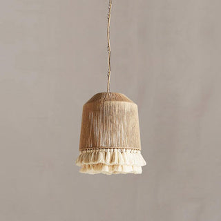 Lustra Suspension Lampe à Franges en Coton pour Salon