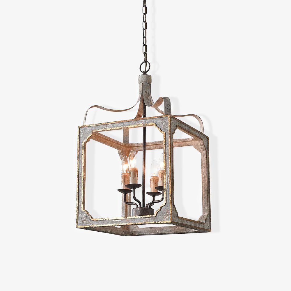 Celessa Lustre Cube Rustique Cadre Vintage