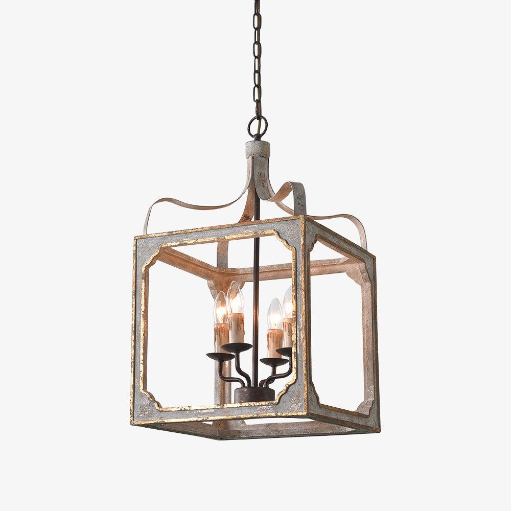 Celessa Lustre Cube Rustique Cadre Vintage
