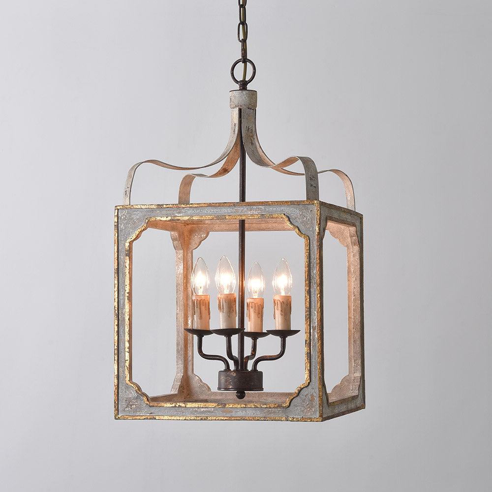 Celessa Lustre Cube Rustique Cadre Vintage