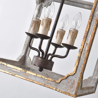 Lustra Lustre Cube Rustique Cadre Vintage