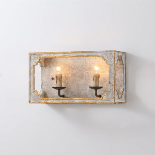 Vatnuvyd Rustique Cube Bois Métal Applique Murale