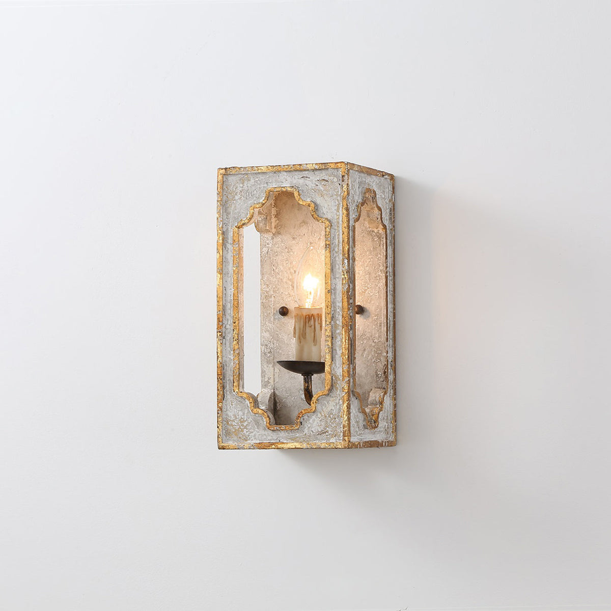 Vatnuvyd Rustique Cube Bois Métal Applique Murale