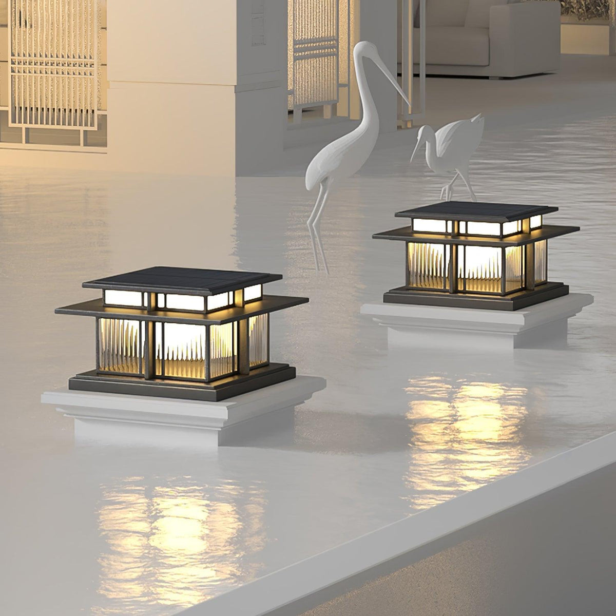 Milo Luminaire Extérieur sur Pilier Solaire / Câblé