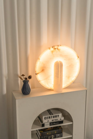 Yavren Lampe de Table en Albâtre