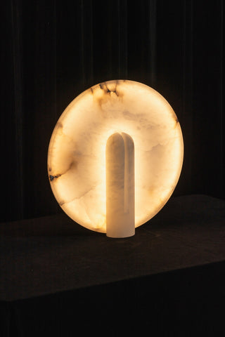 Yavren Lampe de Table en Albâtre