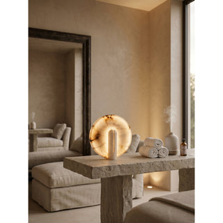 Yavren Lampe de Table en Albâtre