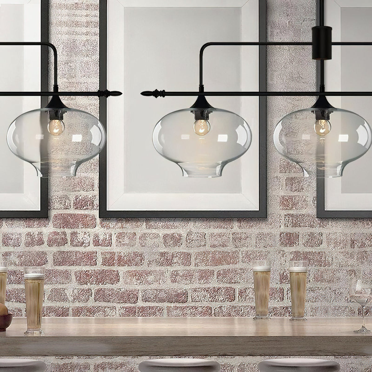 Himinuvyj Moderne Minimaliste Métal Verre Suspension