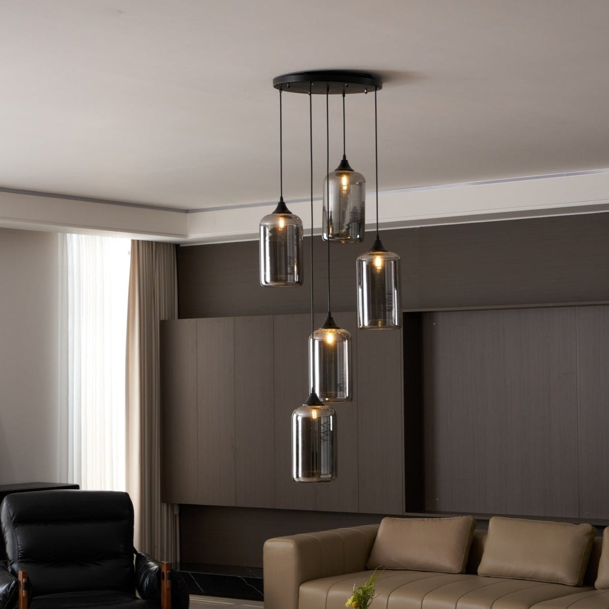 Tevely Suspension Industrielle Chic en Verre