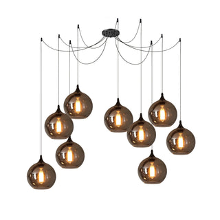 June Suspension Luminaire Industriel Verre Gris Fumé