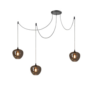 June Suspension Luminaire Industriel Verre Gris Fumé