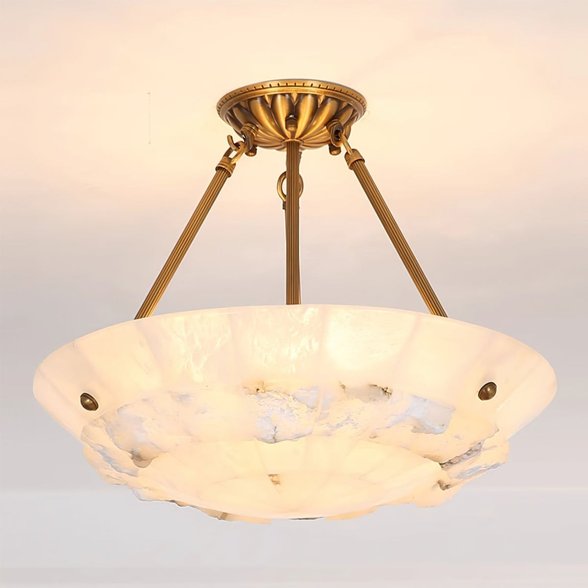 Nomen Bowl Pendant Lamp Alabaster Elegance-Neutral Decor