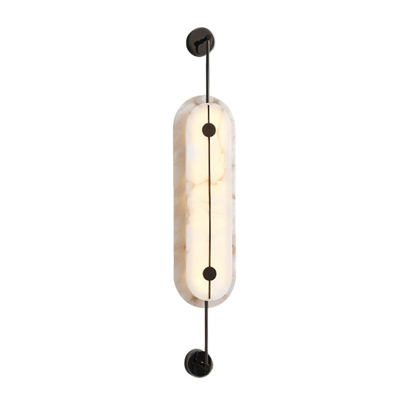 Diagram showing the dimensions of the small Brace Alabaster Wall Lamp.