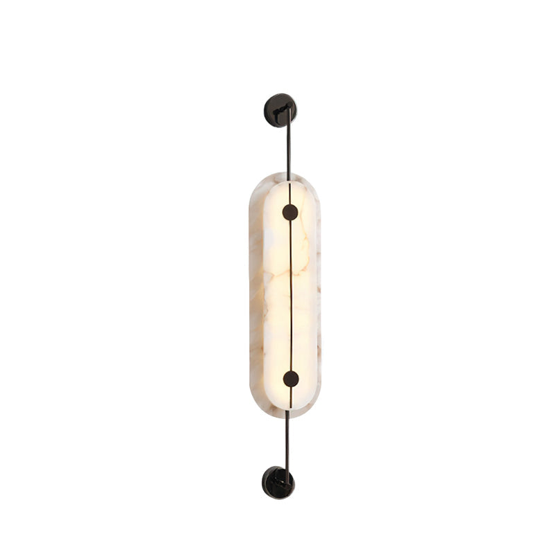 Diagram showing the dimensions of the medium Brace Alabaster Wall Lamp.