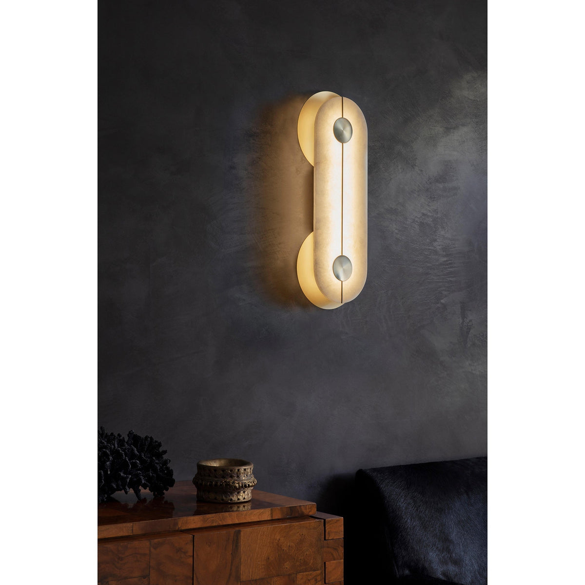 Auriel Moderne Minimaliste Laiton Albâtre Applique Murale