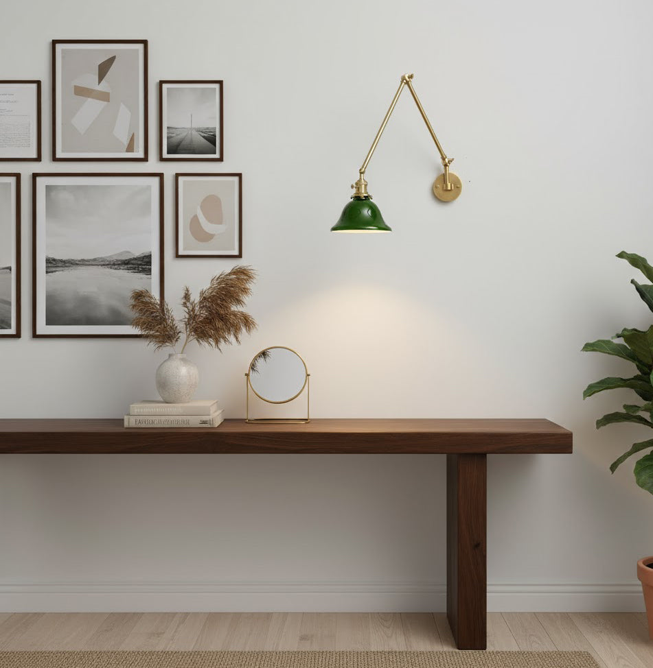 Front view of the Brady Swing Arm Wall Lamp.