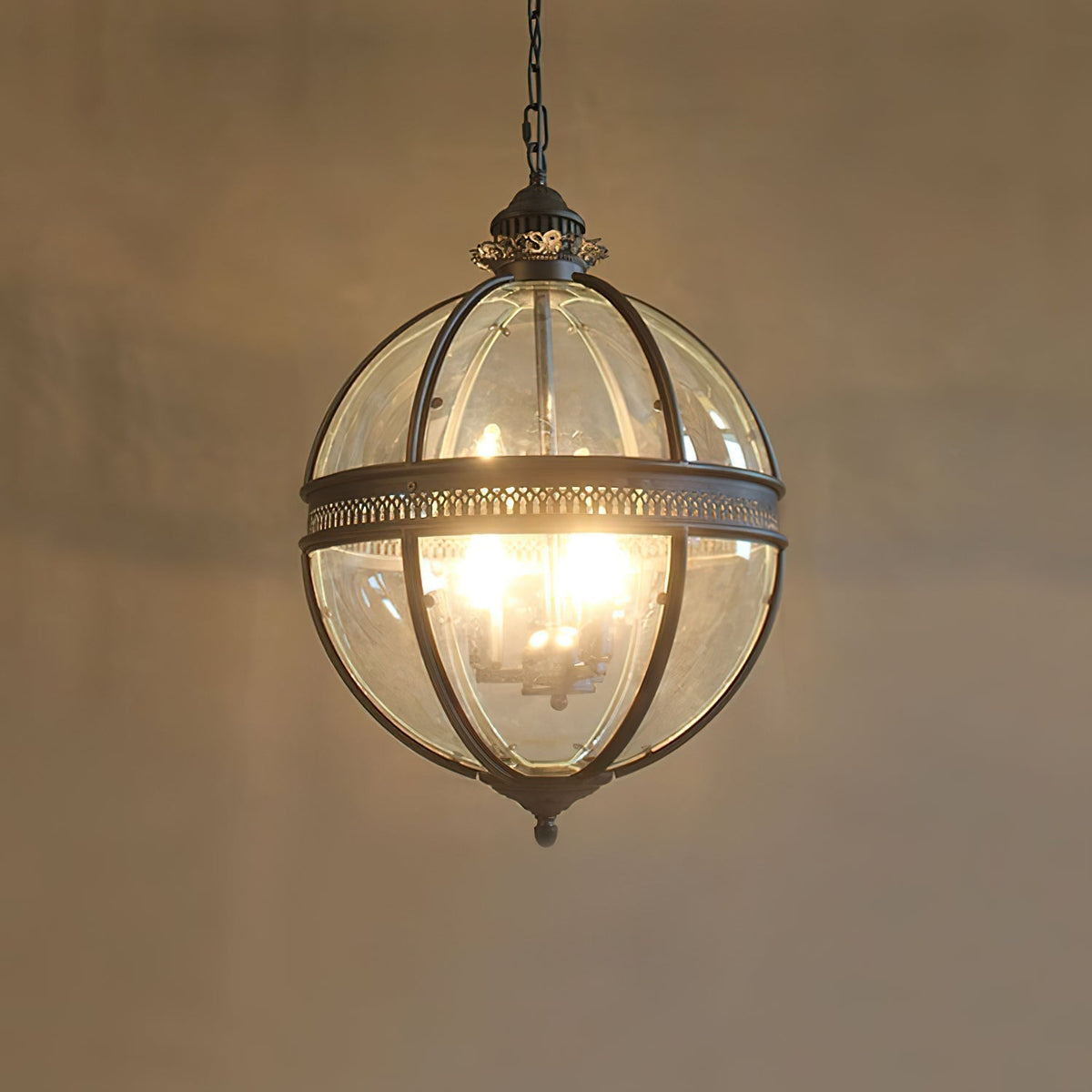 Svelte Suspension en Verre Vintage Industriel