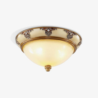 Solara Lampe Plafonnier en Verre Opale Antique Vintage