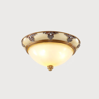 Solara Lampe Plafonnier en Verre Opale Antique Vintage