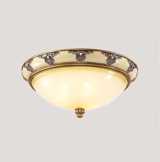 Solara Lampe Plafonnier en Verre Opale Antique Vintage
