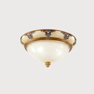 Solara Lampe Plafonnier en Verre Opale Antique Vintage