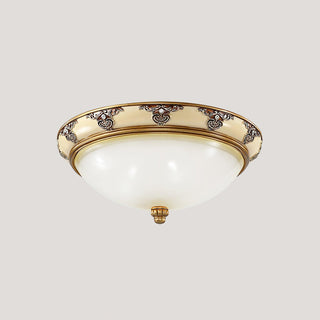 Solara Lampe Plafonnier en Verre Opale Antique Vintage