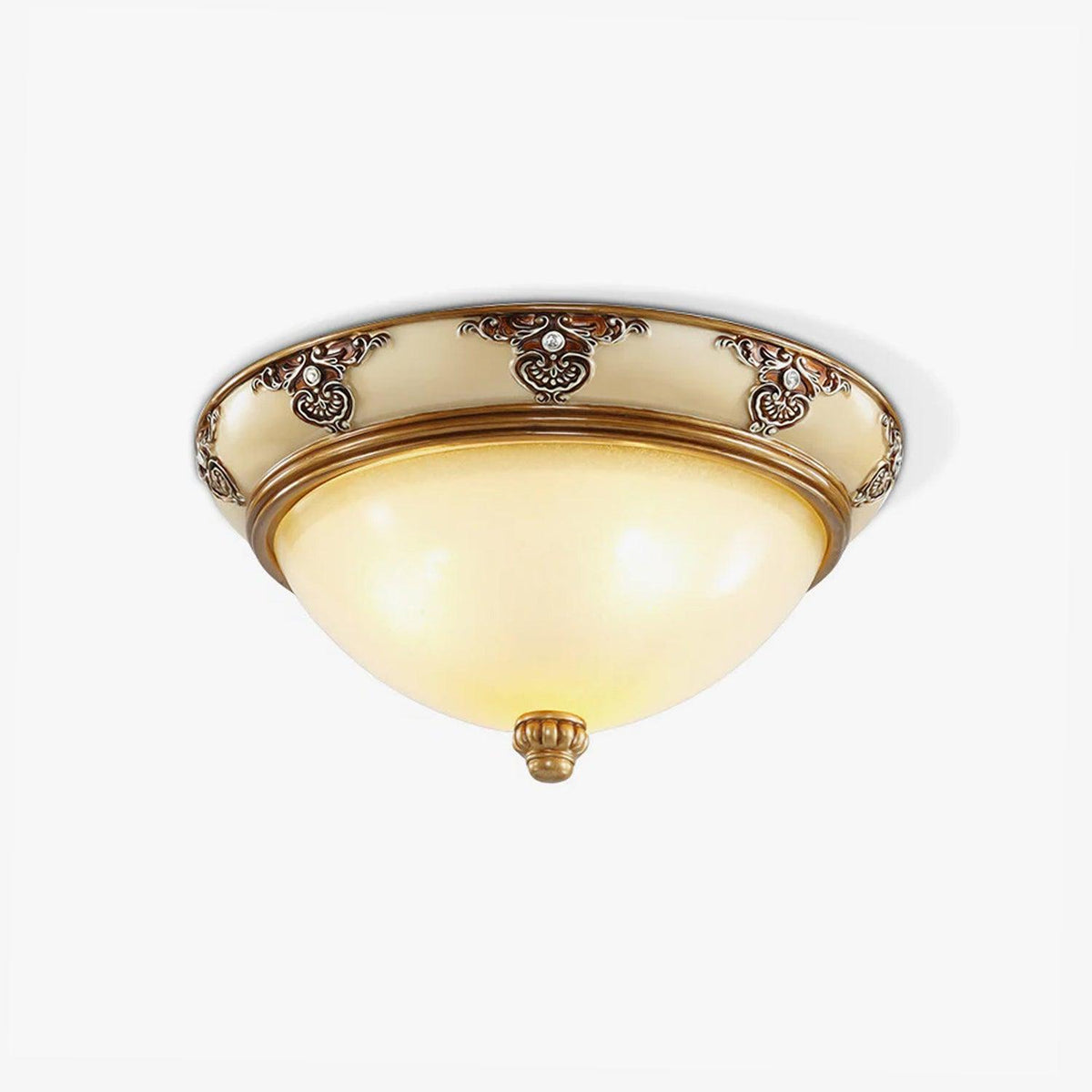 Emiliora Lampe Plafonnier en Verre Opale Antique Vintage