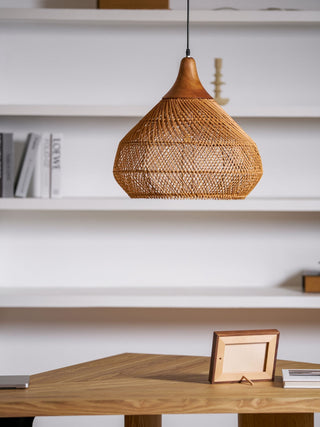 Solavn Lampe suspendue en bois de rotin