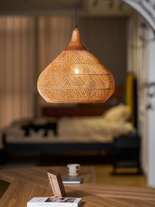 Solavn Lampe suspendue en bois de rotin