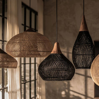 Evelyn Suspension en Rotin Tressé pour Salon