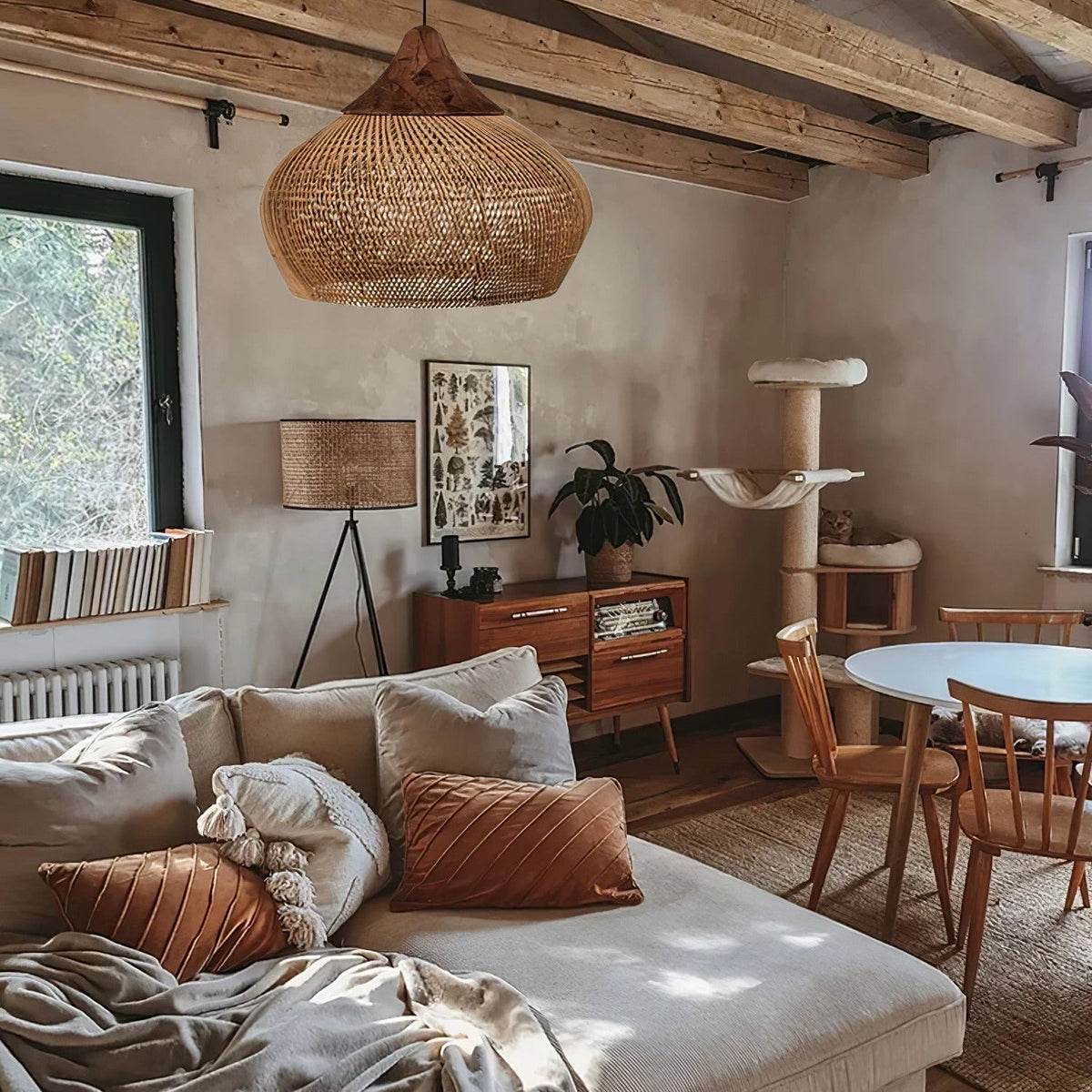 Evelyn Suspension en Rotin Tressé pour Salon