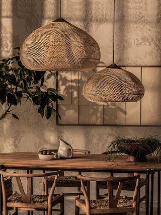 Braided Rattan Swag Pendant Lamp-Neutral Decor