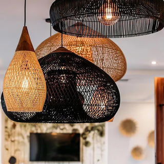 Evelyn Suspension en Rotin Tressé pour Salon