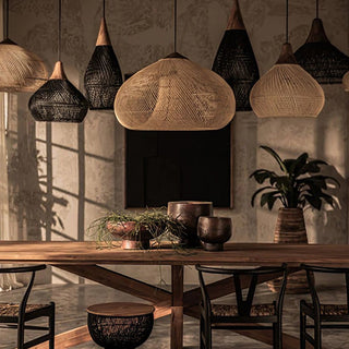 Evelyn Suspension en Rotin Tressé pour Salon