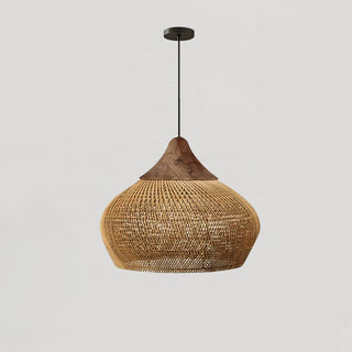 Braided Rattan Swag Pendant Lamp-Neutral Decor