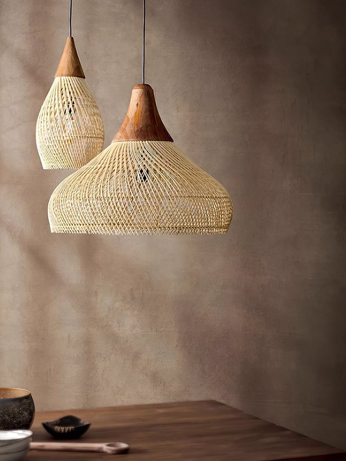 Solavn Lampe suspendue en bois de rotin