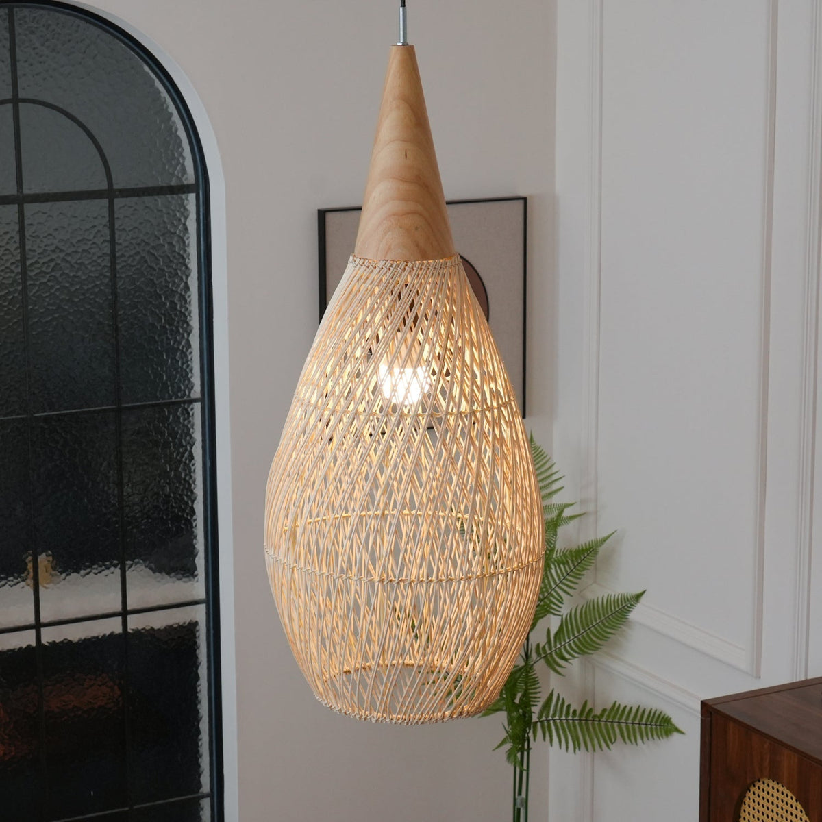 Evelyn Suspension en Rotin Tressé pour Salon