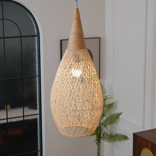 Evelyn Suspension en Rotin Tressé pour Salon