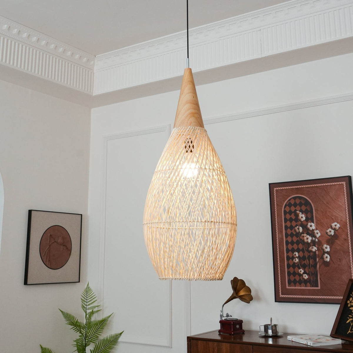 Evelyn Suspension en Rotin Tressé pour Salon