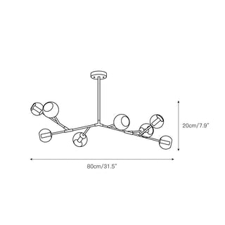 Kinetic Individuel Créativité Laiton Verre Lustre