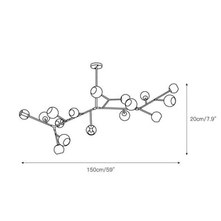 Kinetic Individuel Créativité Laiton Verre Lustre